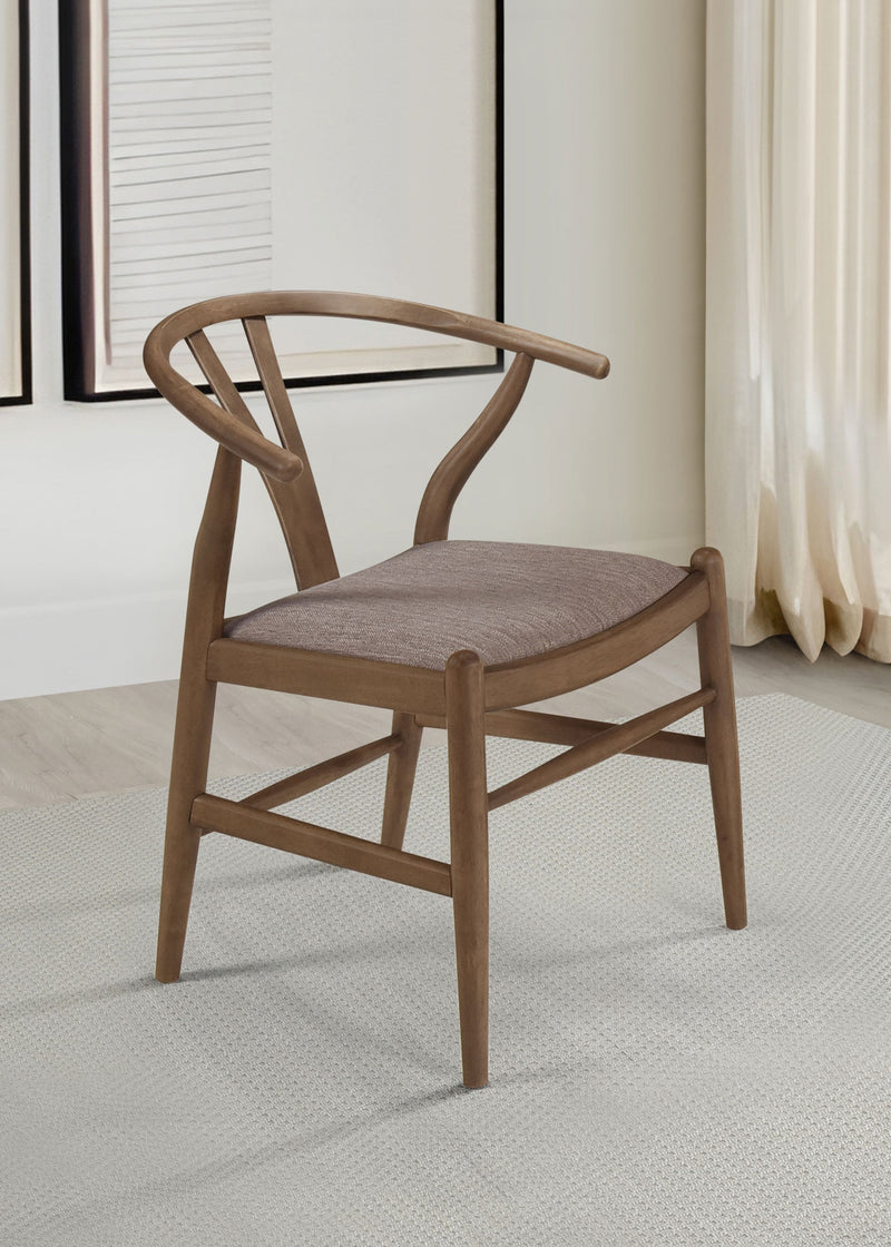 Dinah Wood - Silla de comedor Wishbone, nogal (juego de 2)
