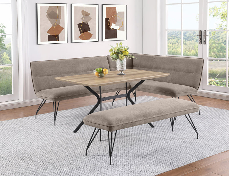 Mesa de comedor de madera compuesta Edgecreek de 53 pulgadas, color marrón claro