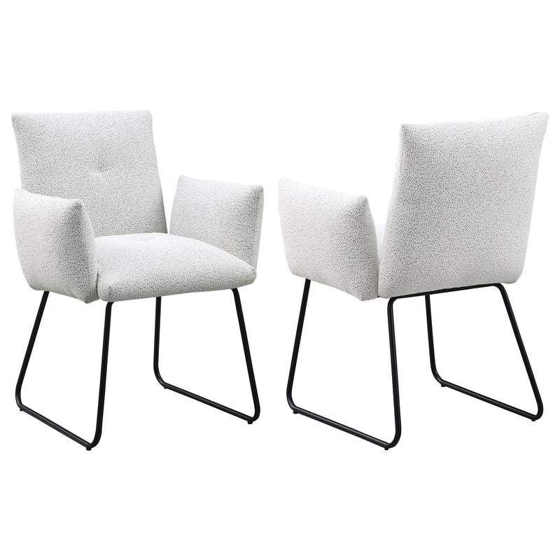 Ackland Upholstered Dining Arm Chair Light Grey (Set of 2)