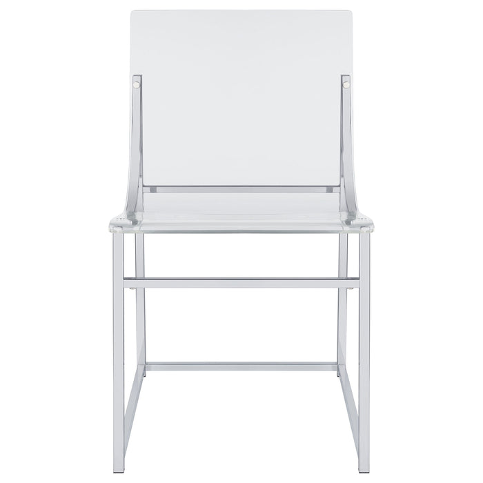 Keeling  Round Glass Top Acrylic Dining Set Chrome