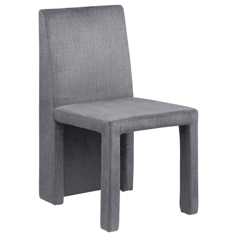 Silla de comedor lateral tapizada en terciopelo Tordera gris (juego de 2)