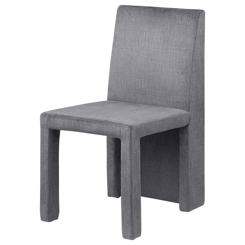 Silla de comedor lateral tapizada en terciopelo Tordera gris (juego de 2)