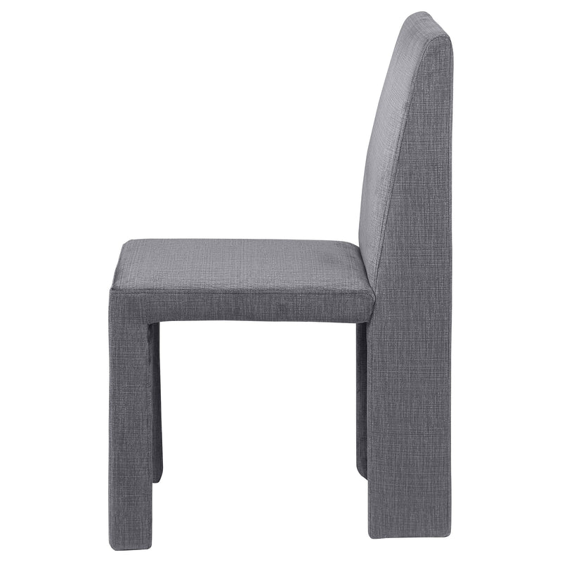 Silla de comedor lateral tapizada en terciopelo Tordera gris (juego de 2)