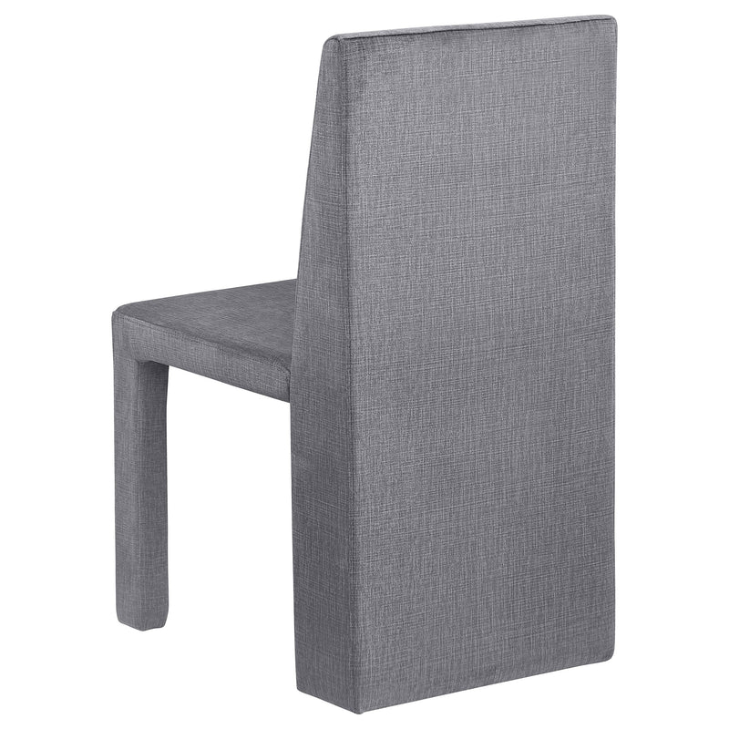 Silla de comedor lateral tapizada en terciopelo Tordera gris (juego de 2)