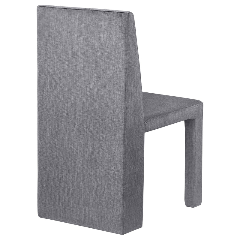 Silla de comedor lateral tapizada en terciopelo Tordera gris (juego de 2)