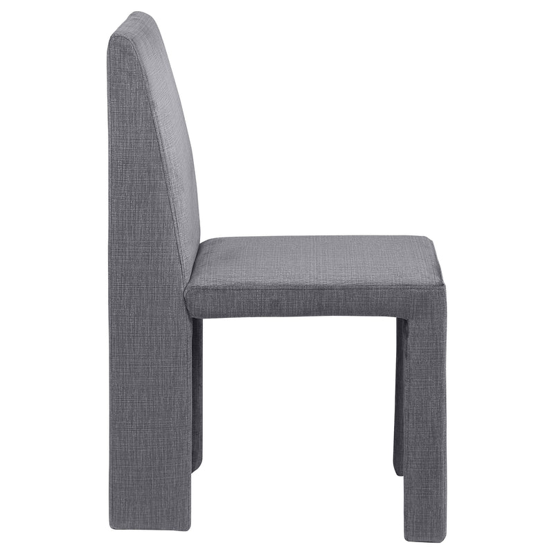 Silla de comedor lateral tapizada en terciopelo Tordera gris (juego de 2)