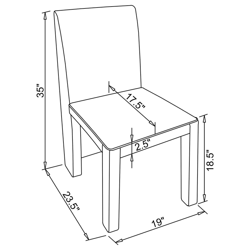 Silla de comedor lateral tapizada en terciopelo Tordera gris (juego de 2)