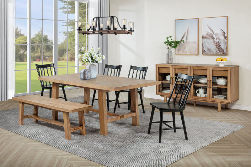 Juego de comedor Middleton extensible con hojas de color marrón