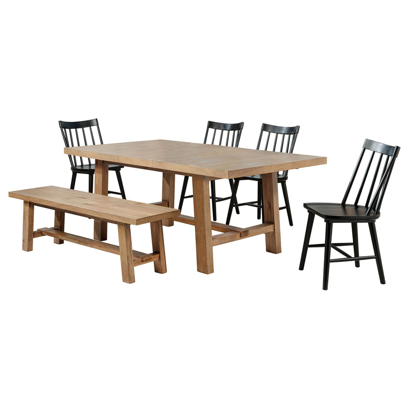 Juego de comedor Middleton extensible con hojas de color marrón