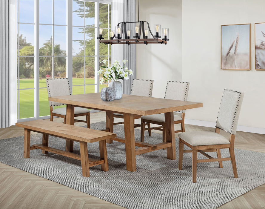 Middleton Extension Leaf Dining Set Brown and Beige