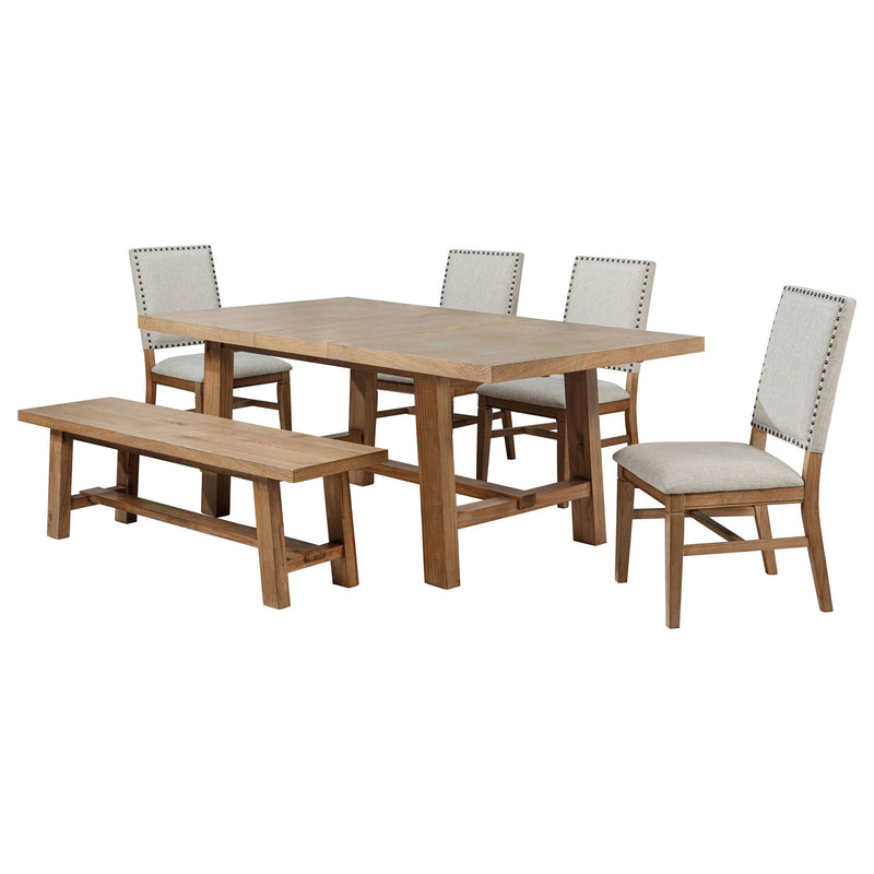 Juego de Comedor con Hoja Extensible Middleton Marrón y Beige
