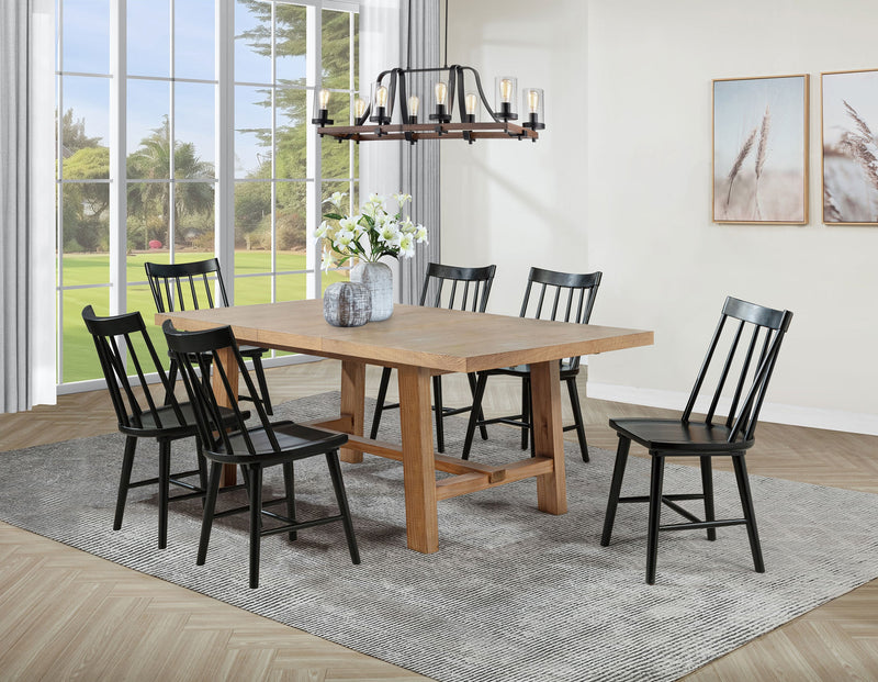 Juego de comedor Middleton extensible con hojas de color marrón