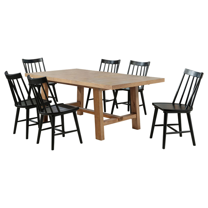 Juego de comedor Middleton extensible con hojas de color marrón