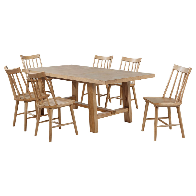 Juego de comedor Middleton con hoja extensible, marrón natural