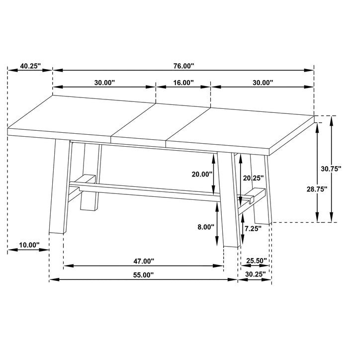 Middleton Extension Leaf Dining Set Natural Brown