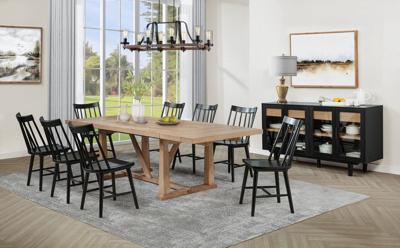 Juego de comedor Middleton extensible con hojas de color marrón
