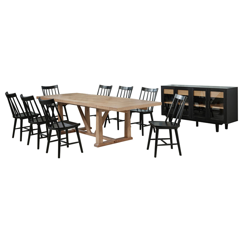 Juego de comedor Middleton extensible con hojas de color marrón