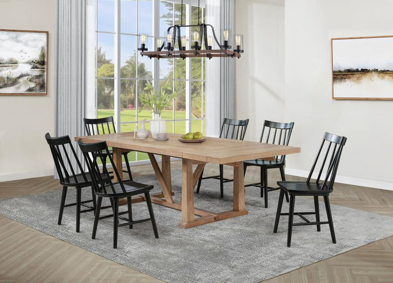 Juego de comedor Middleton extensible con hojas de color marrón