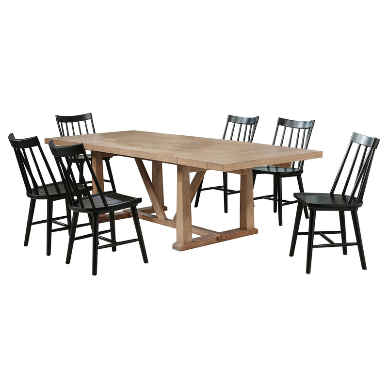 Juego de comedor Middleton extensible con hojas de color marrón