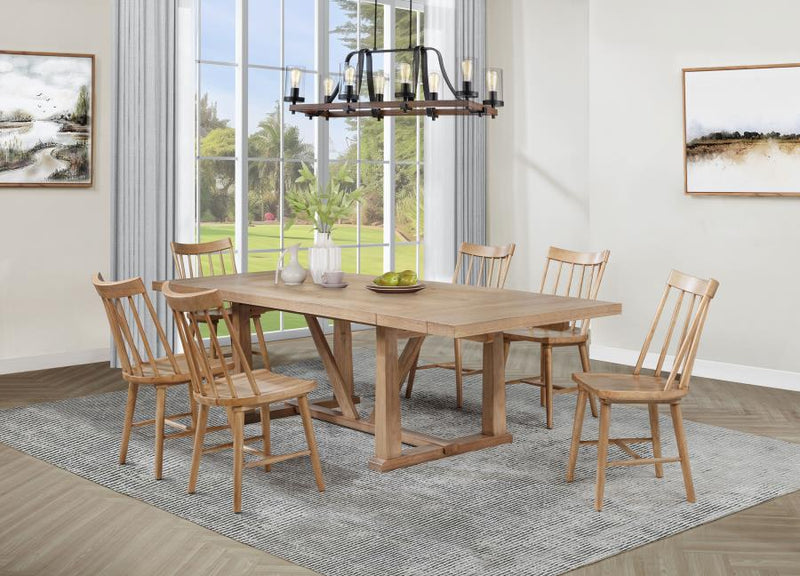 Juego de comedor Middleton con hoja extensible, marrón natural