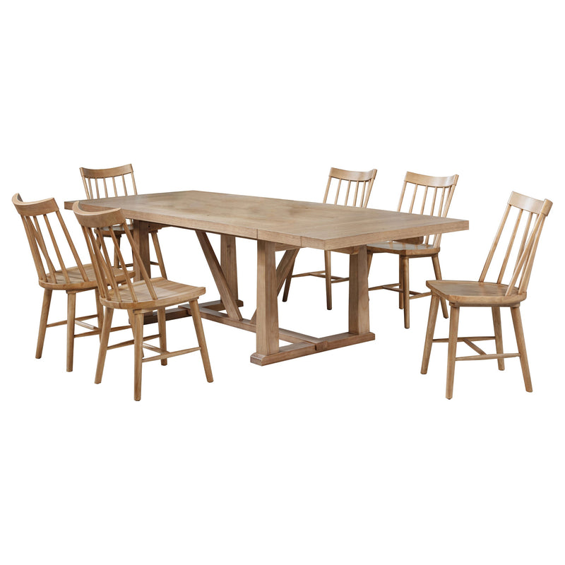 Juego de comedor Middleton con hoja extensible, marrón natural