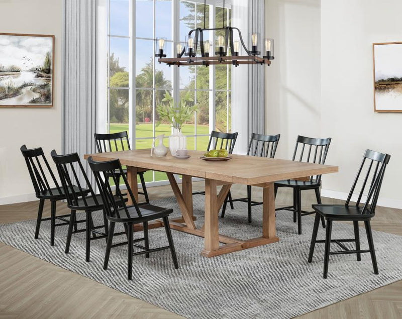 Juego de comedor Middleton extensible con hojas de color marrón