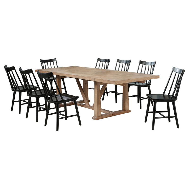 Juego de comedor Middleton extensible con hojas de color marrón