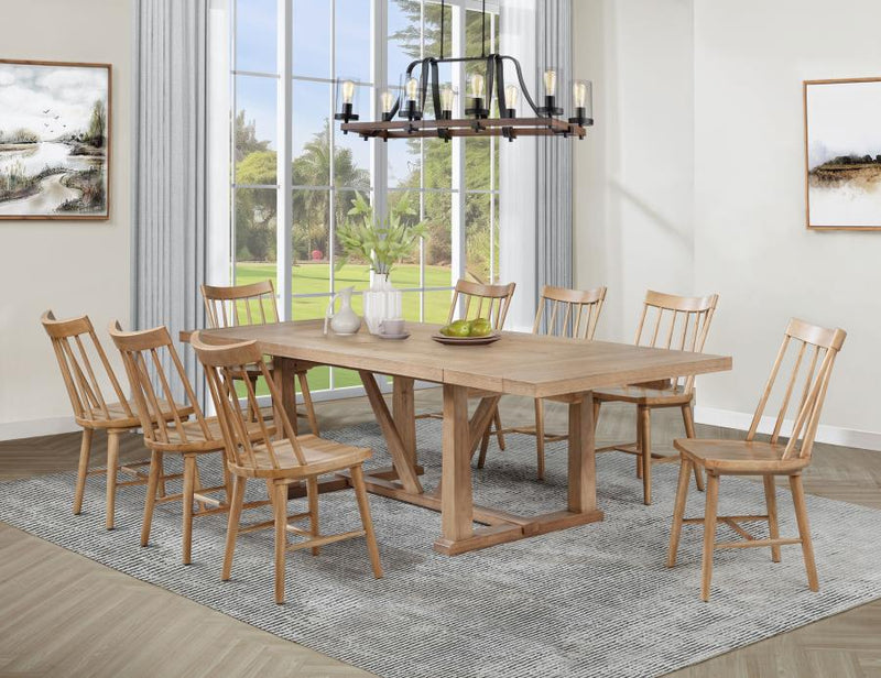 Juego de comedor Middleton con hoja extensible, marrón natural