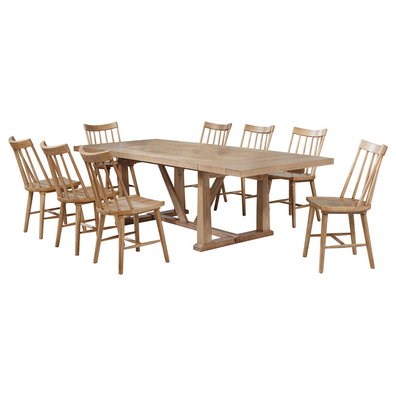 Juego de comedor Middleton con hoja extensible, marrón natural