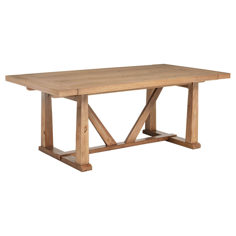 Mesa de comedor Middleton de 106 pulgadas con extensión, marrón natural