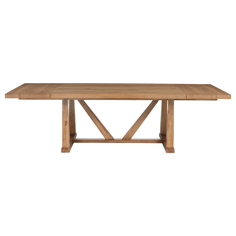 Mesa de comedor Middleton de 106 pulgadas con extensión, marrón natural
