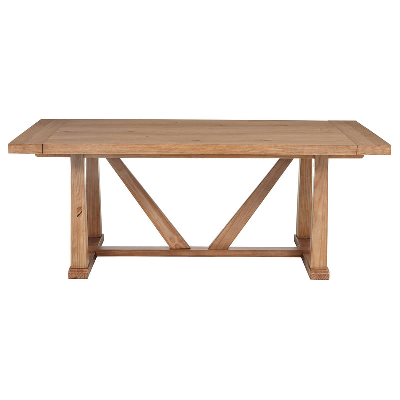 Mesa de comedor Middleton de 106 pulgadas con extensión, marrón natural