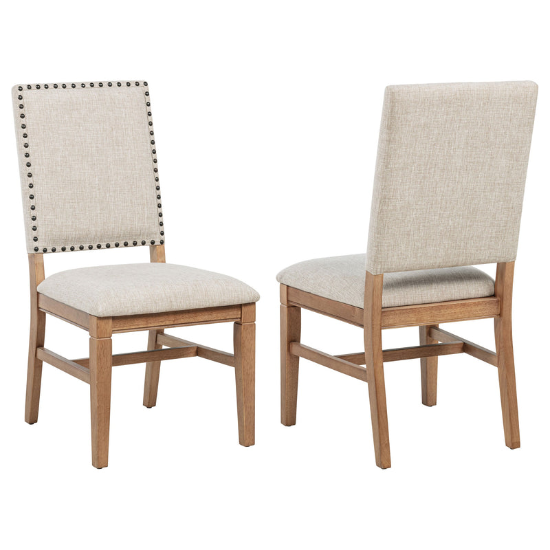 Silla de comedor auxiliar tapizada Middleton, beige (juego de 2)
