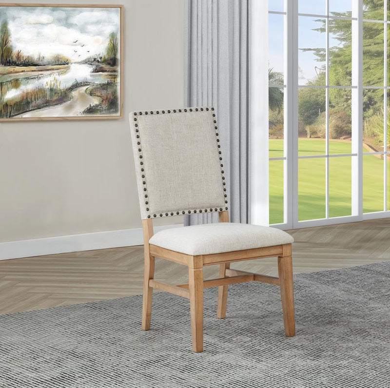 Silla de comedor auxiliar tapizada Middleton, beige (juego de 2)