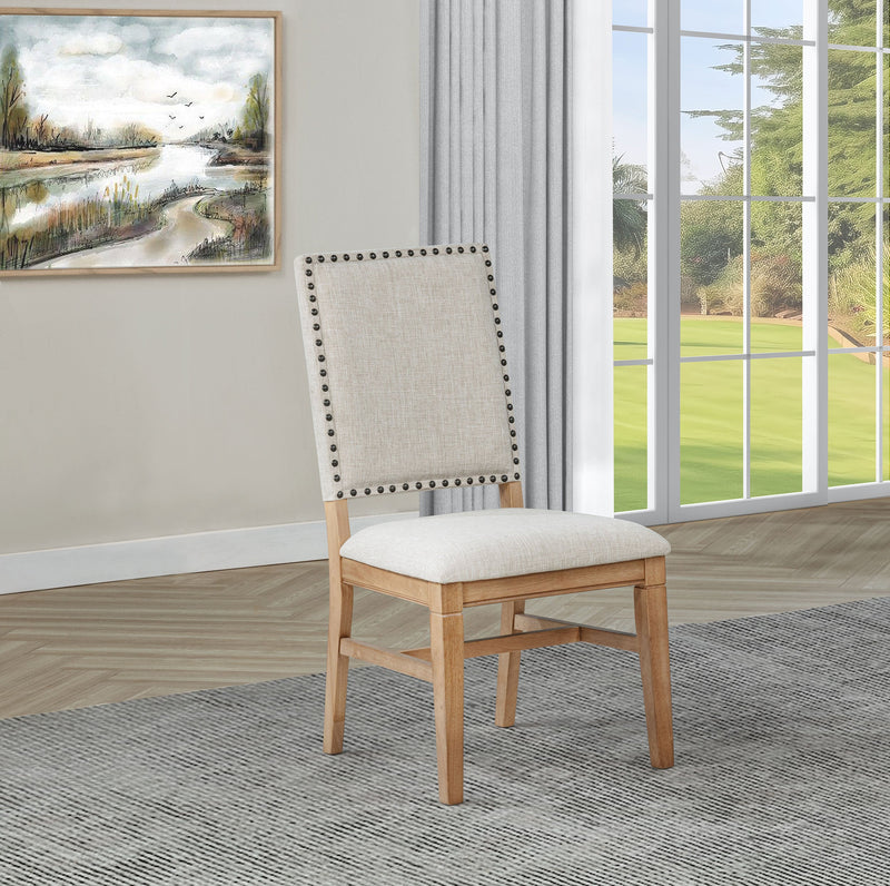 Silla de comedor auxiliar tapizada Middleton, beige (juego de 2)