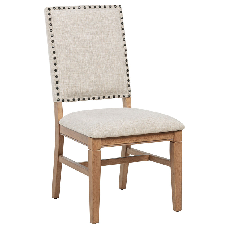 Silla de comedor auxiliar tapizada Middleton, beige (juego de 2)