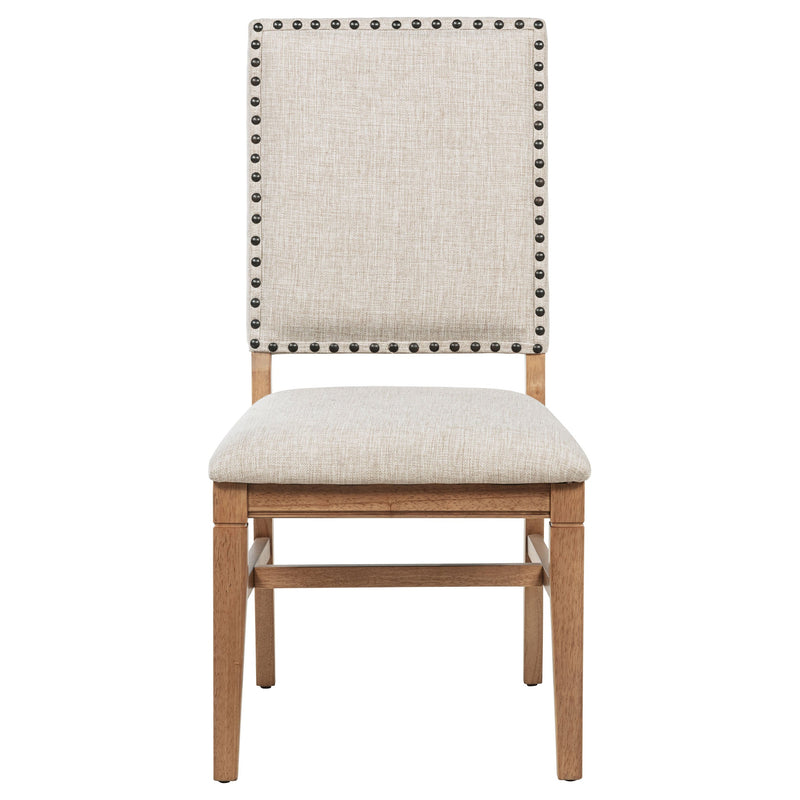 Silla de comedor auxiliar tapizada Middleton, beige (juego de 2)