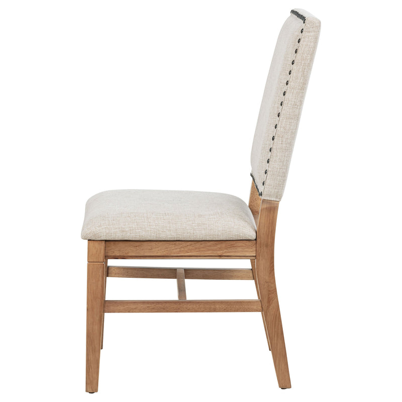 Silla de comedor auxiliar tapizada Middleton, beige (juego de 2)