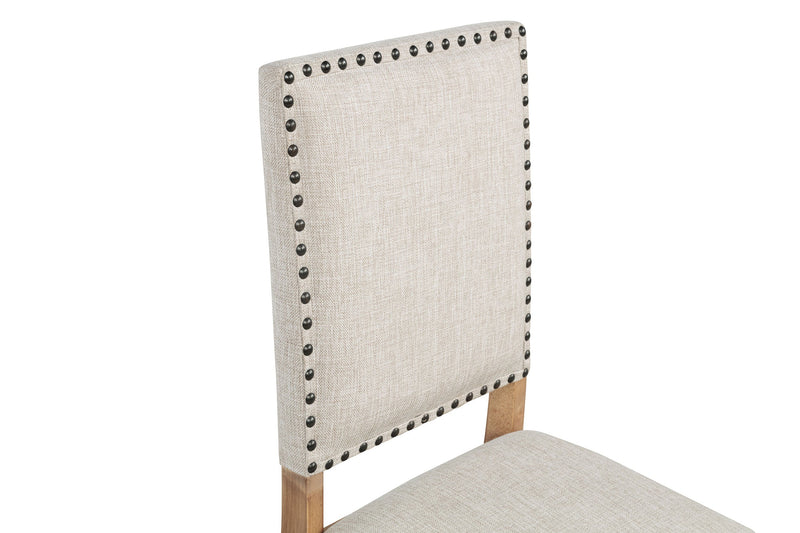 Silla de comedor auxiliar tapizada Middleton, beige (juego de 2)