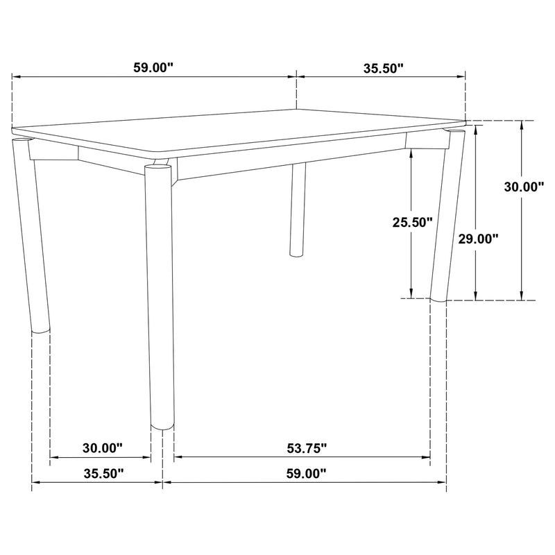 Mesa de comedor rectangular Parkridge de 59 pulgadas