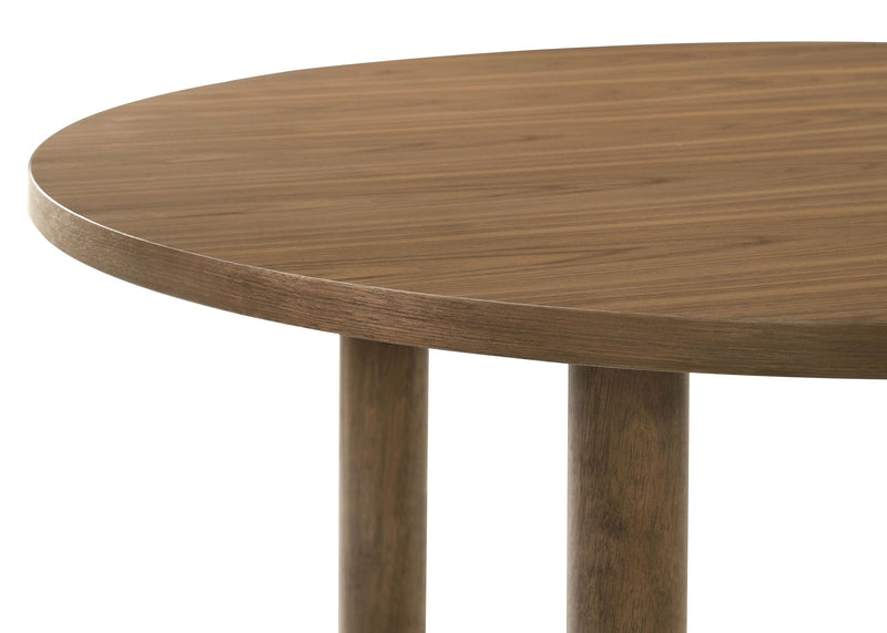 Juego de mesa de comedor redonda de madera de 5 piezas Crestmore de 46 pulgadas, nogal