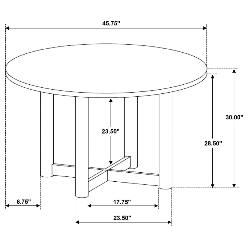 Mesa de comedor redonda de madera de nogal Crestmore de 46 pulgadas