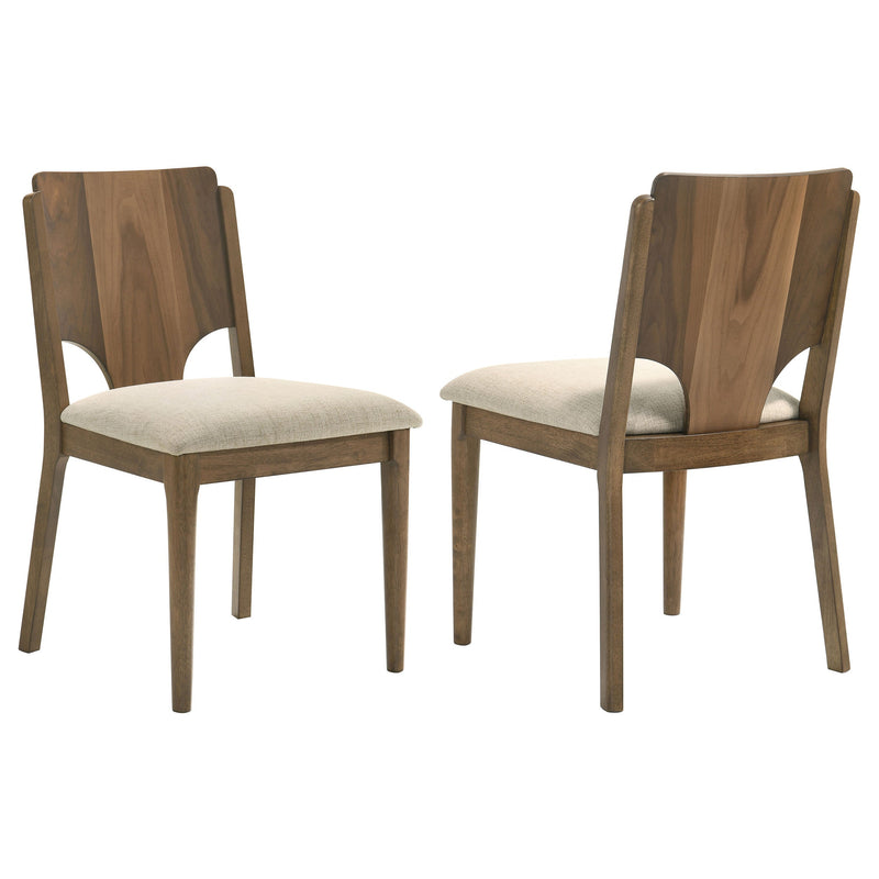 Crestmore Sillas de Comedor con Asiento Tapizado Nogal (Juego de 2)