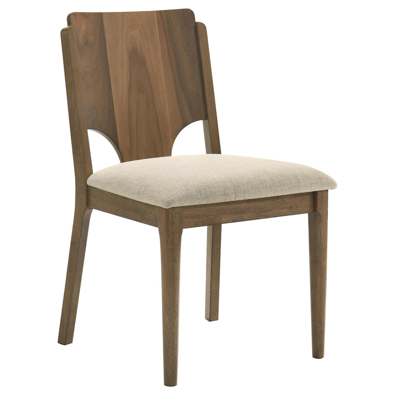Crestmore Sillas de Comedor con Asiento Tapizado Nogal (Juego de 2)