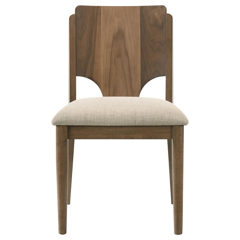 Crestmore Sillas de Comedor con Asiento Tapizado Nogal (Juego de 2)