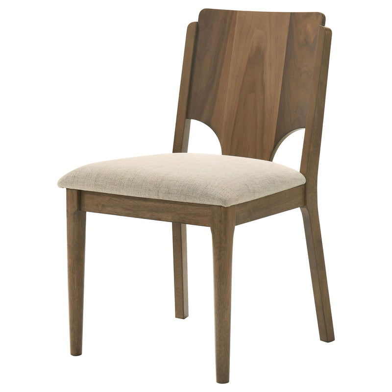 Crestmore Sillas de Comedor con Asiento Tapizado Nogal (Juego de 2)