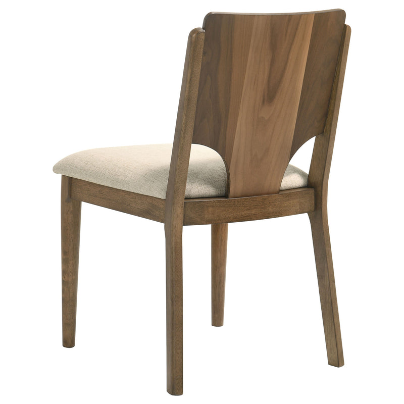 Crestmore Sillas de Comedor con Asiento Tapizado Nogal (Juego de 2)