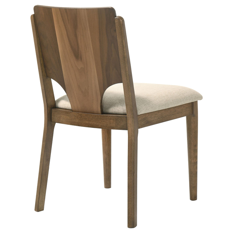 Crestmore Sillas de Comedor con Asiento Tapizado Nogal (Juego de 2)