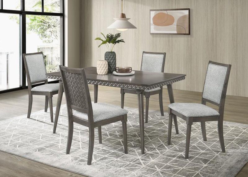 Juego de comedor rectangular Onslow de 5 piezas y 59 pulgadas, color marrón oscuro
