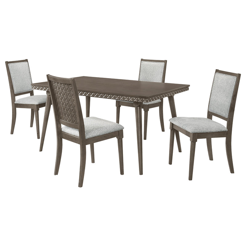 Juego de comedor rectangular Onslow de 5 piezas y 59 pulgadas, color marrón oscuro